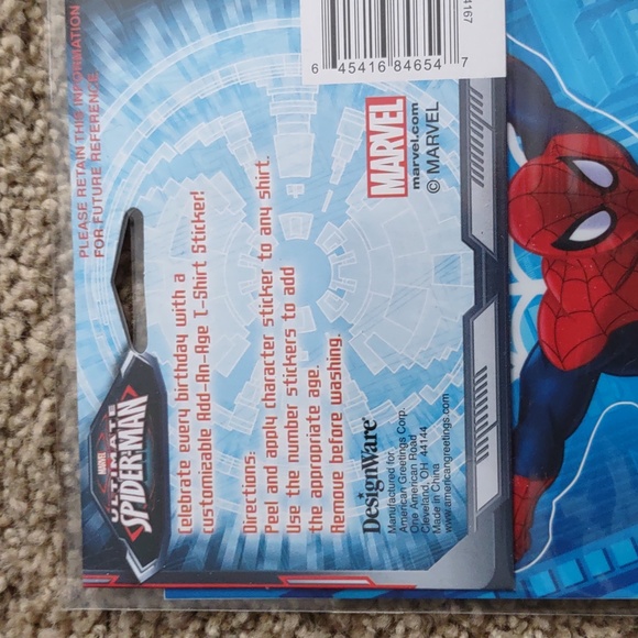 Spiderman bundle - Door Cover, Mask and glow sticks, T-shirt sticker with add a. - Picture 8 of 8